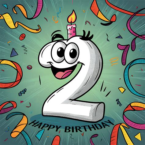 Free Download Happy 2nd Birthday Number Two