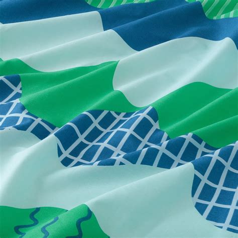 TRÅDFRÄKEN flat sheet and pillowcase, blue/green, 150x260/50x80 cm ...