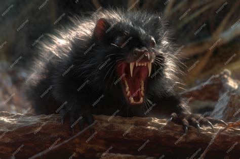 Premium AI Image | a black animal with sharp teeth