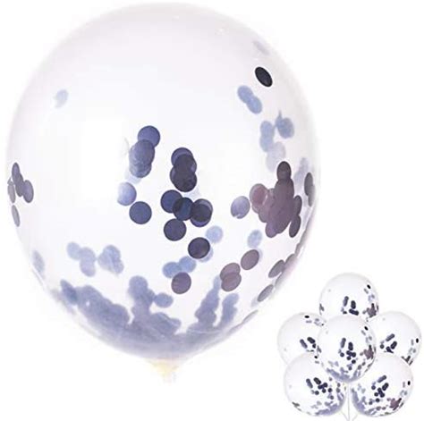 Black - 12-Inch Transparent Balloon 20Pcs Confetti Balloons Inflatable ...