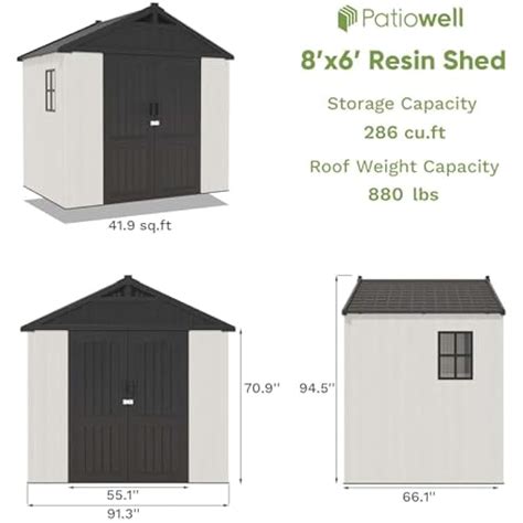 Patiowell 8 x 6 FT Plastic Outdoor Storage Shed with India | Ubuy