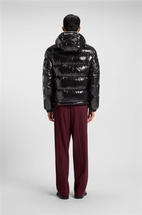 HUGO - Water-repellent puffer jacket in gloss fabric - Black