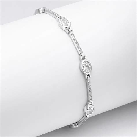 Buy 925 Sterling Silver Chain Bracelet – Sparkling Statement