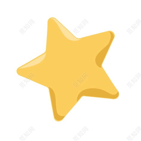 MBE风格可爱卡通黄色小星星五角星图片免抠素材 - 设计盒子