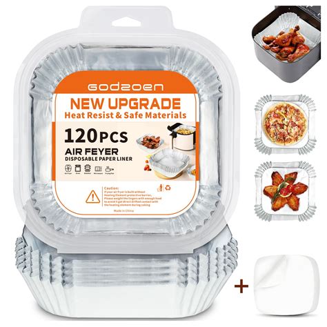 Aluminum Foil Air Fryer Liners 6.3" Square Non-stick Disposable Oil ...