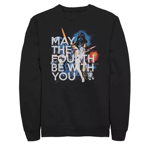 Men's Star Wars May The Fourth Be With You Vintage Character Collage Fleece