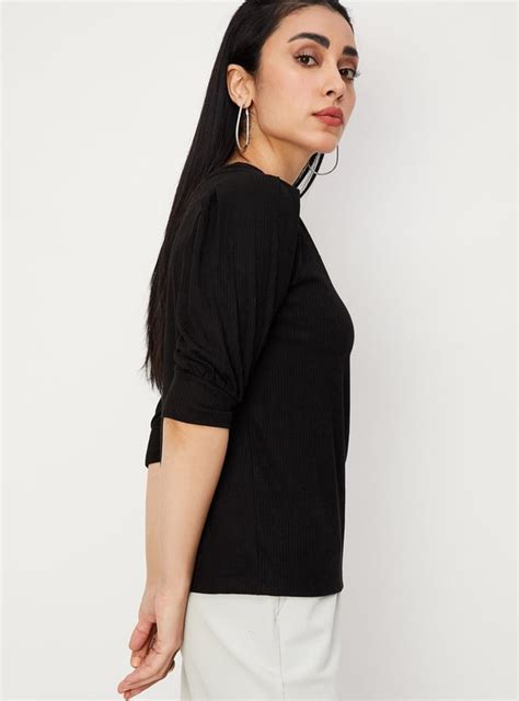 Buy Women Rib Knit Tie-Up Back Top Online at just Rs. 699.0 ...