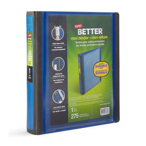 Staples Better 1-Inch D 3-Ring Mini View Binder Blue, Compact, Durable ...