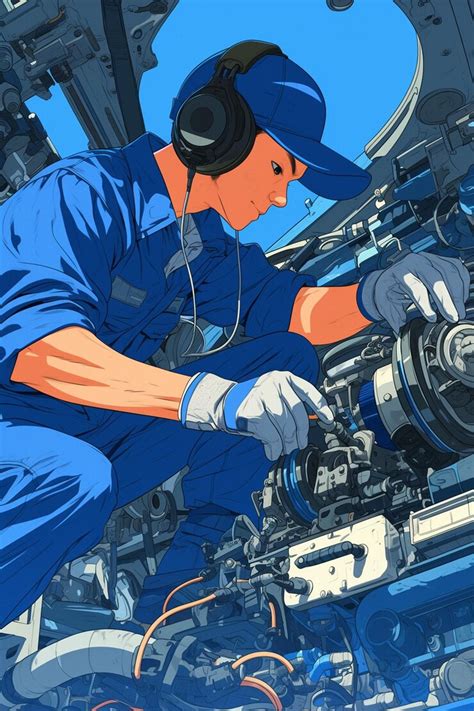 Mechanic ethan murphy repairing hybrid engines | Premium AI-generated ...