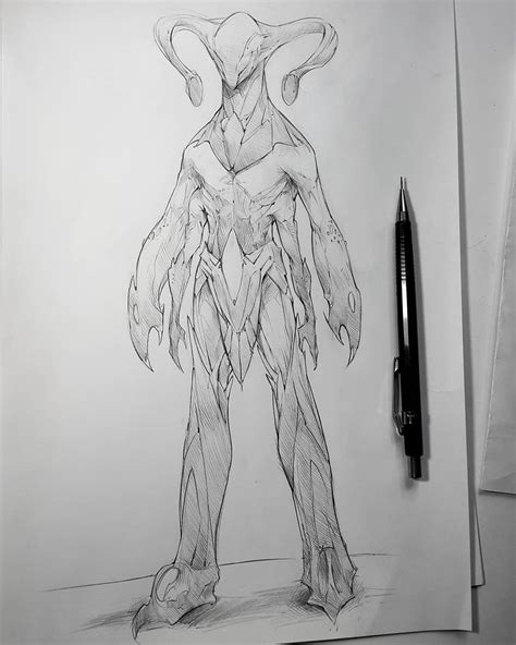 Alien Pencil Drawing 的图像结果