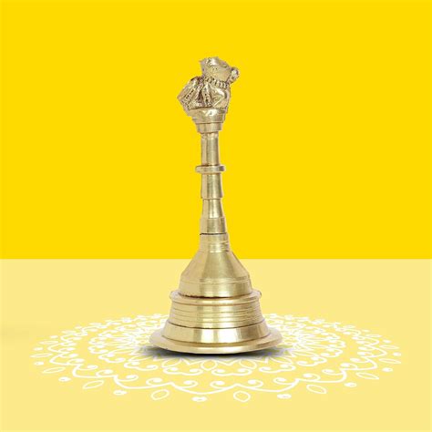 10Club Nandi Pooja Bell - 1 Pc - 100% Pure Brass | Puja Bell with Nandi ...