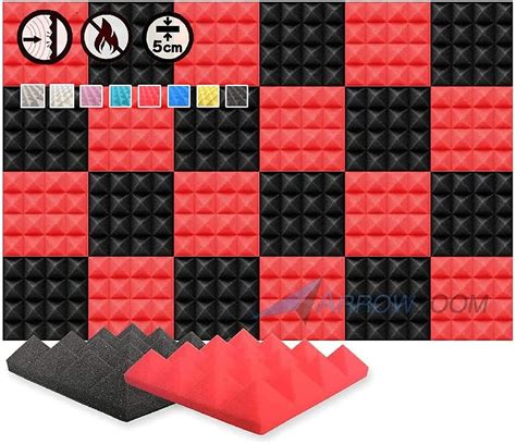 Buy Arrowzoom 24 Acoustic Panels Pyramid Sound Absorbing Acoustic Tiles ...