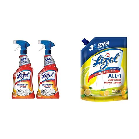 Lizol Kitchen Power Cleaner Liquid Spray 450 ml (Pack of 2 ...