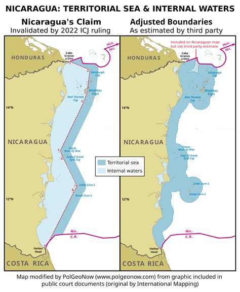 Nicaragua Map Pacific Ocean