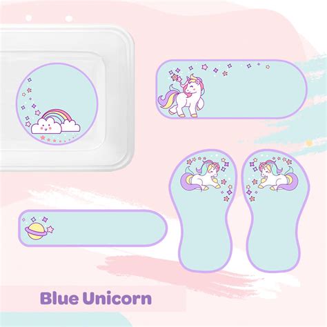 Mini Label Pack - Blue Unicorn – Popup Kids