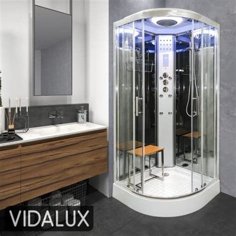 Buy Vidalux SS90 Hydro Shower Cabin Enclosure 900 x 900 - Mirror Online ...