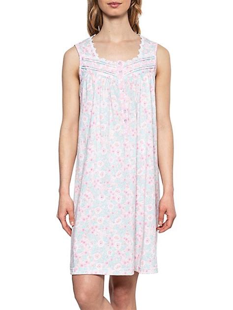 Floral-Print Cotton Nightgown