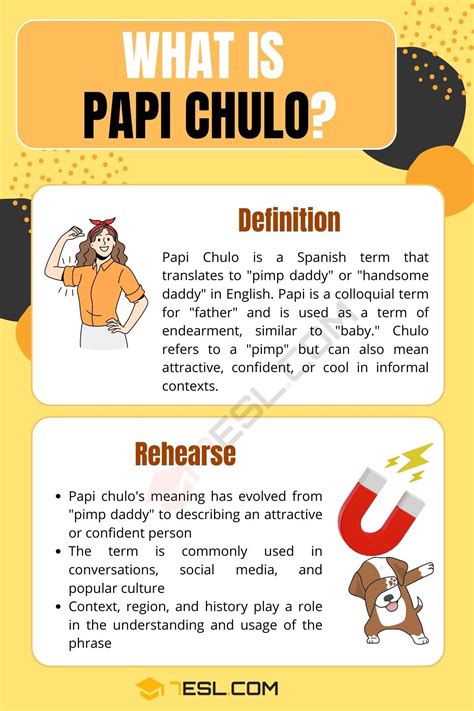 "Papi Chulo" Meaning, Origin and Examples • 7ESL | Spanish terms of ...
