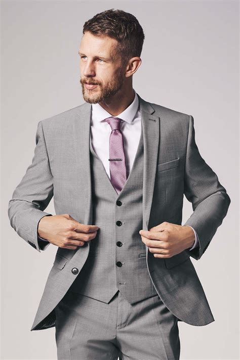 Men's Light Grey Tailored Fit Suit from Trinity Leeds - The MAN ...