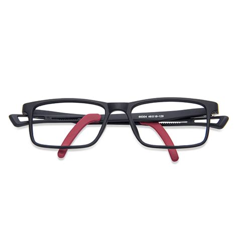 Buy Kids Glasses: Matte Black Red Black Full Rim Rectangle Kids 5-8 yrs ...