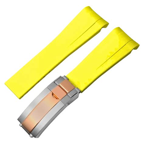 High End Curved FKM Rubber Watch Band With Oyster Style Deployment Cla ...