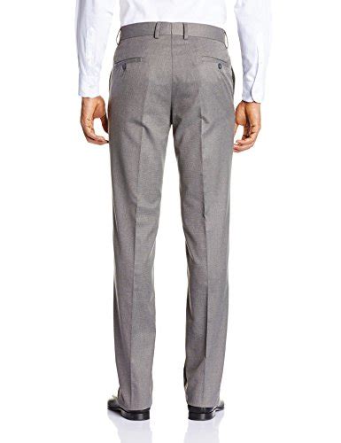 Buy London Bridge Men's Slim Fit Formal Trousers (Dark Grey ...
