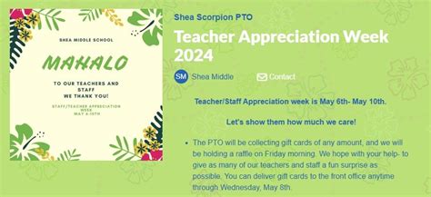 Shea MS Teacher & Staff Appreciation week 2024, Shea Middle School ...