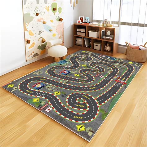 Amazon.com: Kids Rug Car Rugs for Kids Toy Cars Play Mat City Life Road Rug for Cars Fun City ...
