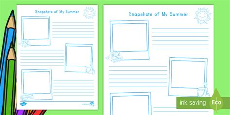 How I Spent My Summer Vacation Worksheet