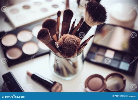 Professional Makeup Brushes and Tools, Make-up Products Set Stock Image ...