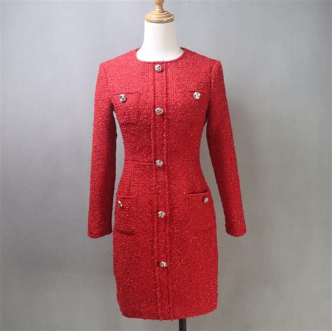 Custom Red Tweed Dress: Plus Size Formal Occasion - Etsy