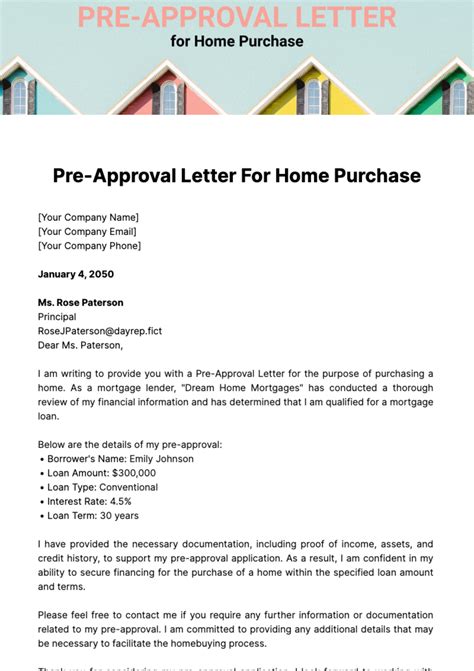 Free Pre-Approval Letter for Home Purchase Template to Edit Online