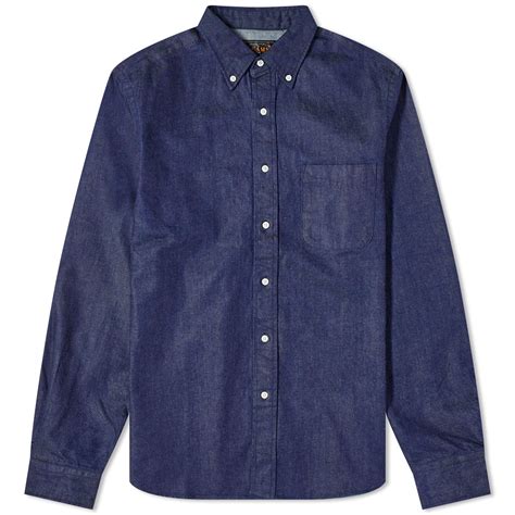 Beams Plus Button Down Denim Work Shirt Indigo | END. (HK)