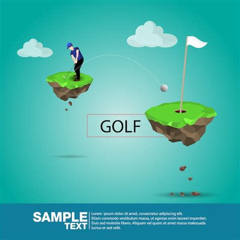 3d isometric sport golf player sportsman games. 3d flat isometric ...