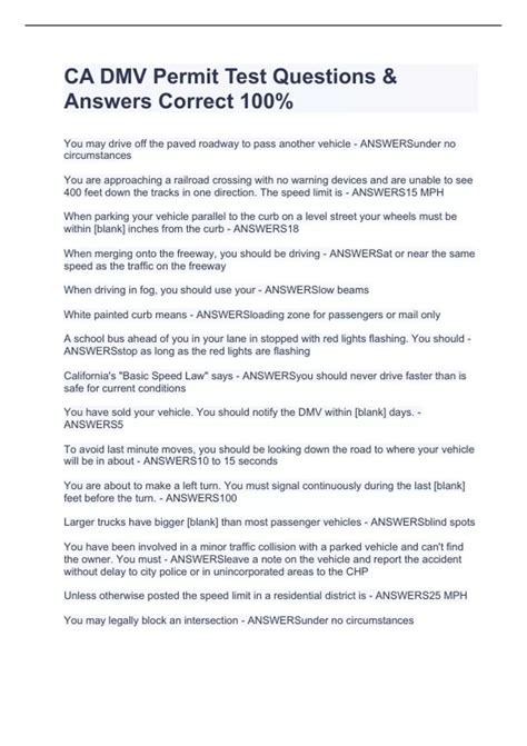 DMV Permit Questions 的图像结果