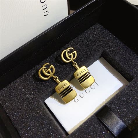 Fashion Gucci Earring Titanium Steel Letter Logo Double GG Ear Hoop ...