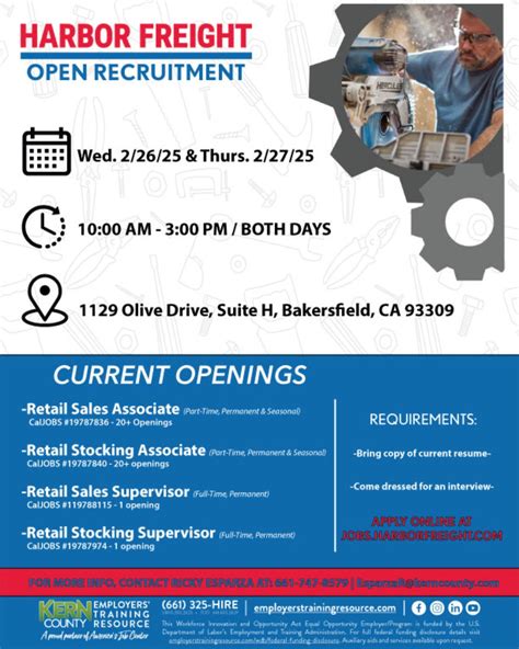 Kern County Employers' Training Resource | Harbor Freight is having a 2 ...