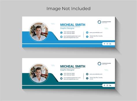 Minimalist email signature or email footer or template premium vector ...