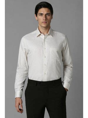 Buy Louis Philippe Men White Checks Full Sleeves Slim Fit Formal Shirt ...