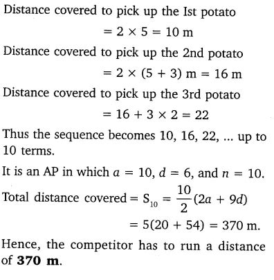 In a potato race, a bucket is placed at the starting point, which is 5 ...