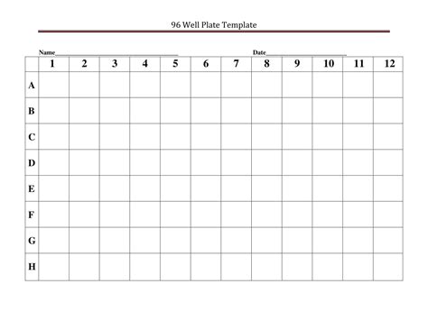 Free Printable 96 Well Plate Templates [Excel PDF, Word] Editable