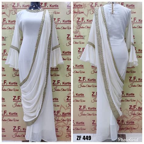 Saree Style Georgette Gown. – www.soosi.co.in