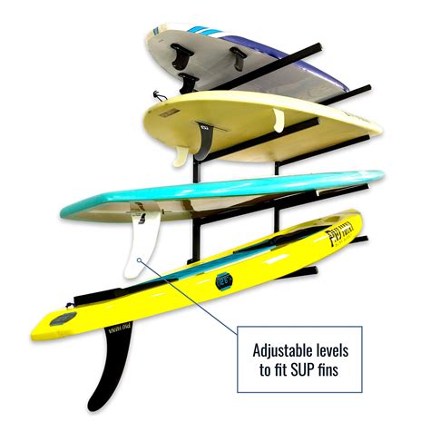 StoreYourBoard 4 Standup Paddleboard Wall Storage Rack, Adjustable ...