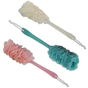 3 PCS Long Handle Back Brush for Shower, Soft Mesh Fiber Back Brush for ...