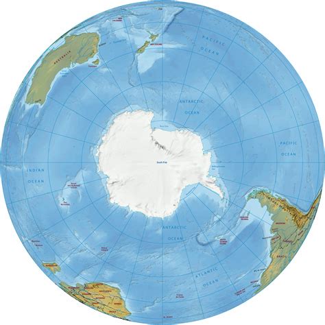 Continent of Antarctica - Globe