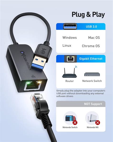 Cable Matters USB to Gigabit Ethernet Adapter with PXE & MAC Address ...