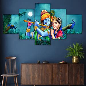 OTAENTERPRISE Lord Radha Krishna MDF UV Textured wall painting for Home ...