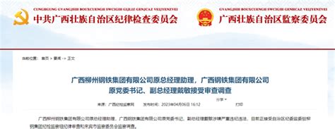 广西柳州钢铁集团有限公司原总经理助理戴敏被查！_腾讯新闻