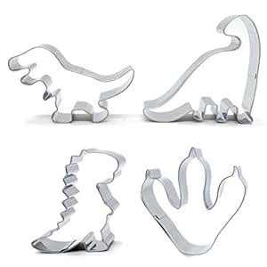 Buy Dinosaur Cookie Cutters Set,4Pcs Dinosaur Sandwich Cutters for Kids ...