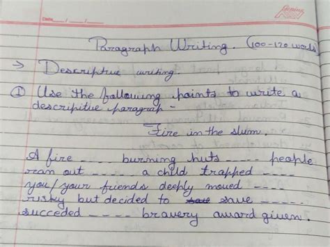 Descriptive WritingFire In The Slum OutlineA Fire Out Burning Huts A ...